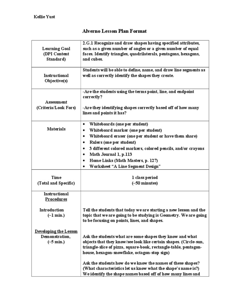 Field Lesson Plan 2 | PDF | Teaching Methods & Materials