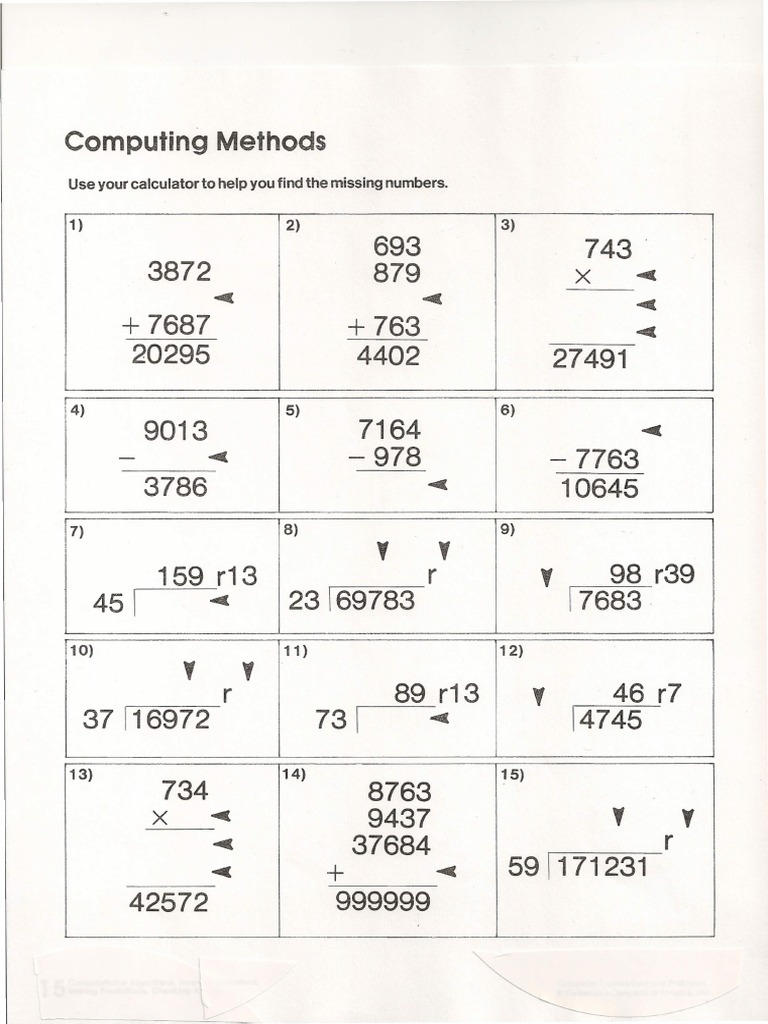 Missing Numbers Calculation Guide | PDF