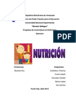 Trabajo de Nutrición (Crecimiento y Desarrollo)