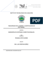 Seguridad en El Diseño y Codificación de Software