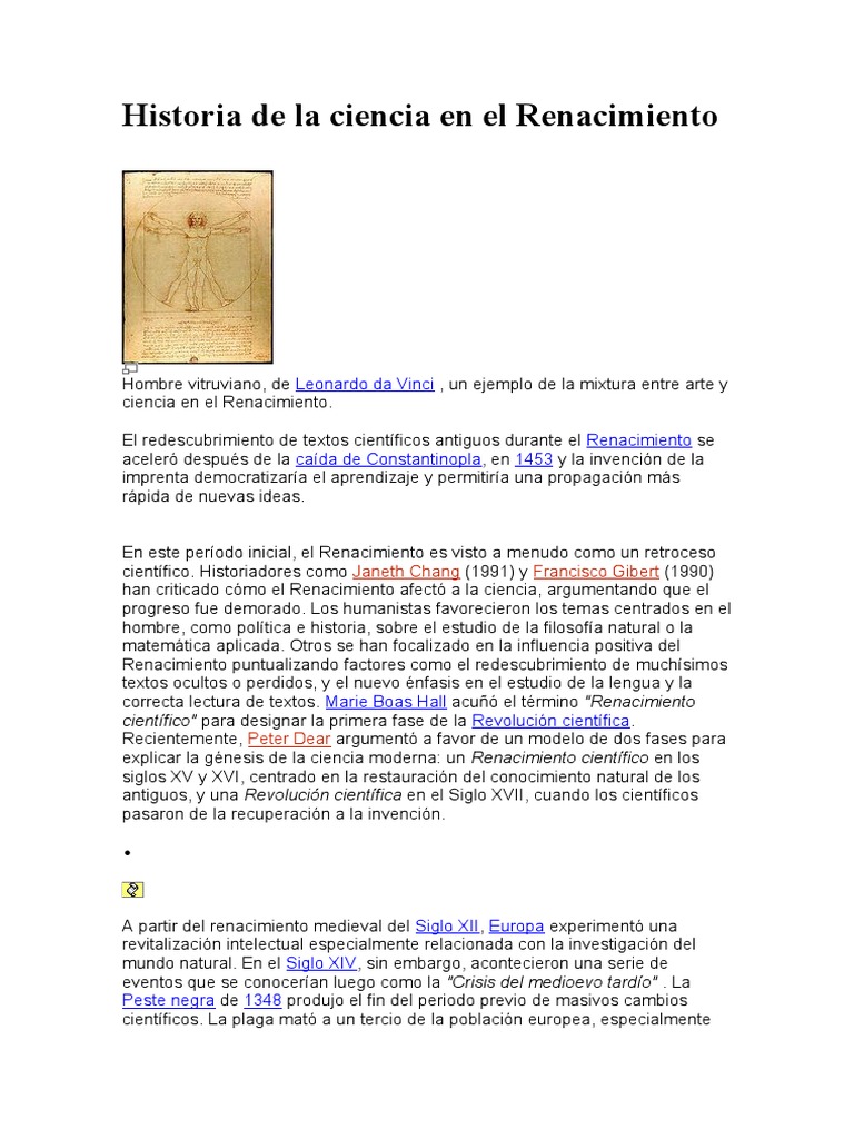 Historia de La Ciencia en El Renacimiento | PDF | Astronomía | Renacimiento