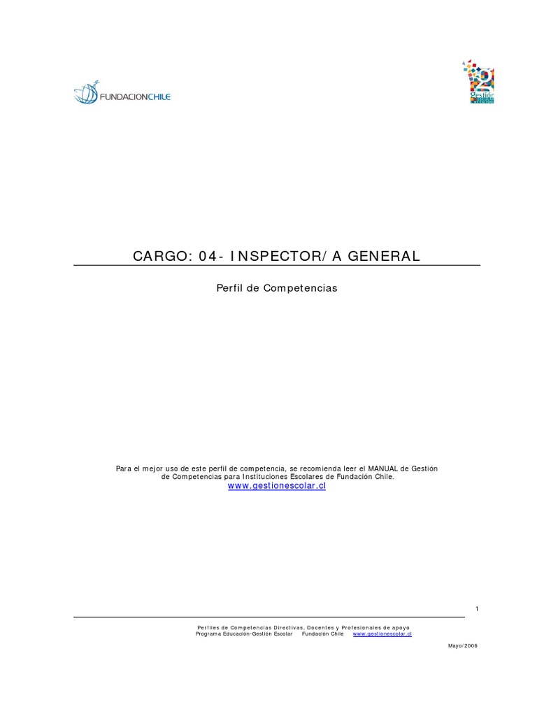 Perfil del Inspector General Educacional | PDF | Maestros | Planificación