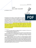 La Teoría Politica Como Vocación Sheldon Wolin