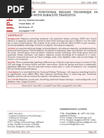 Download EFFECT OF POSITIONAL RELEASE TECHNIQUE IN SUBJECTS WITH SUBACUTE TRAPEZITIS by ijphy SN228911237 doc pdf