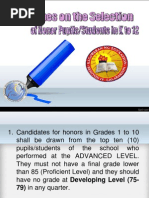 Download Guidelines on the Selection of Honor Students-Pupils in K to 12 by Ellen Esguerra Basit SN228911853 doc pdf