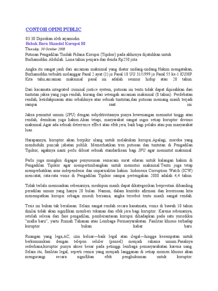 Contoh Opini Public | PDF
