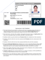 GATE 2013 exam admit card