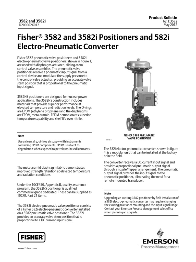 Fisher 3582 and 3582i Positioners and 582i Electro ... | PDF | Valve ...