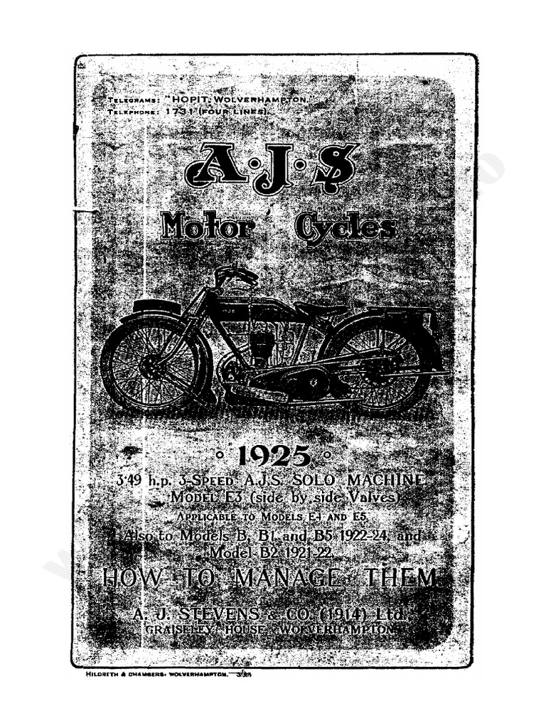 Ajs 1925 AJS E3 E4 E5 | PDF | Technology & Engineering