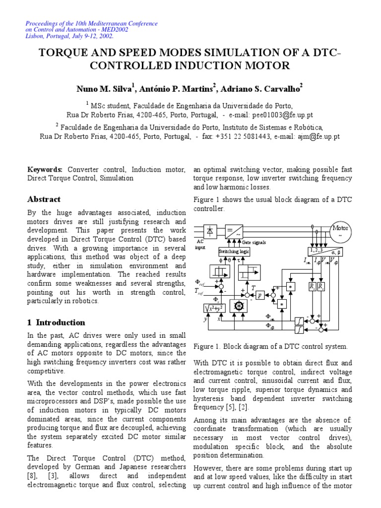 DTC Simulation for Induction Motor Control | PDF | Physical Quantities ...