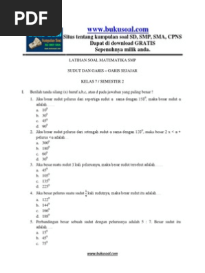 Soal Matematika Sudut
