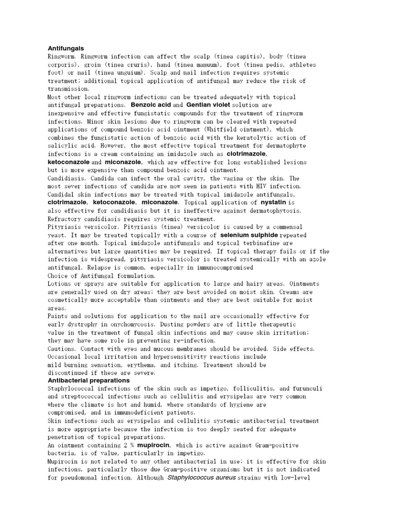Antifungals Topical Medication Candidiasis