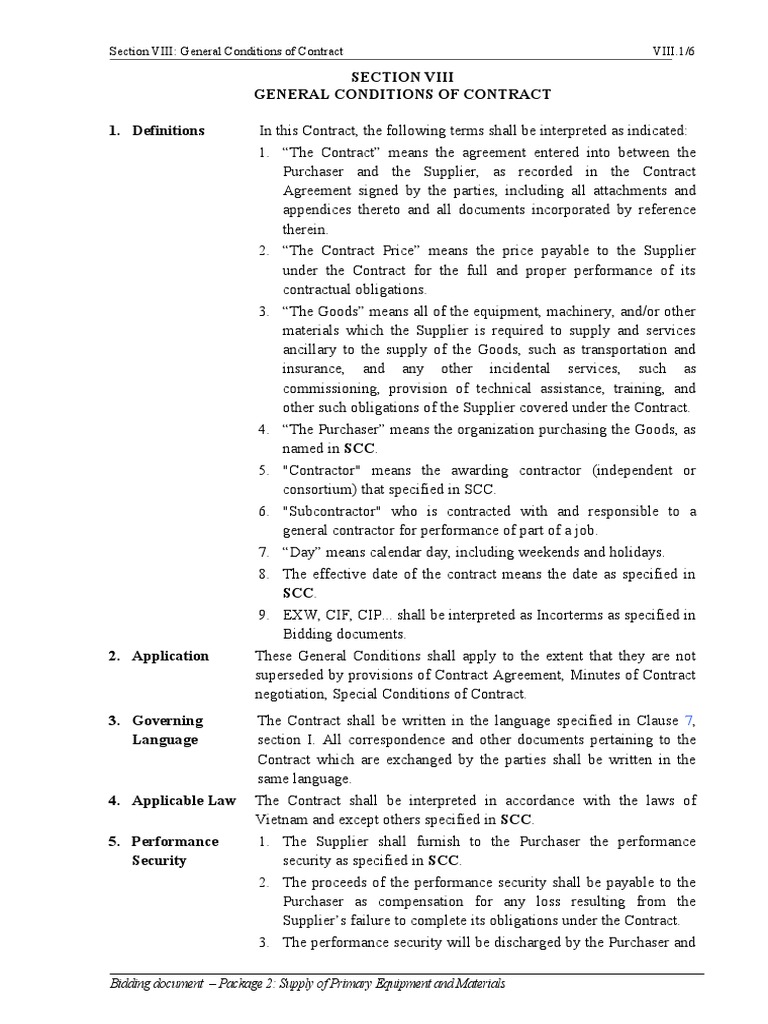 Section VIII. General Conditions of Contract | PDF | Intellectual Works ...