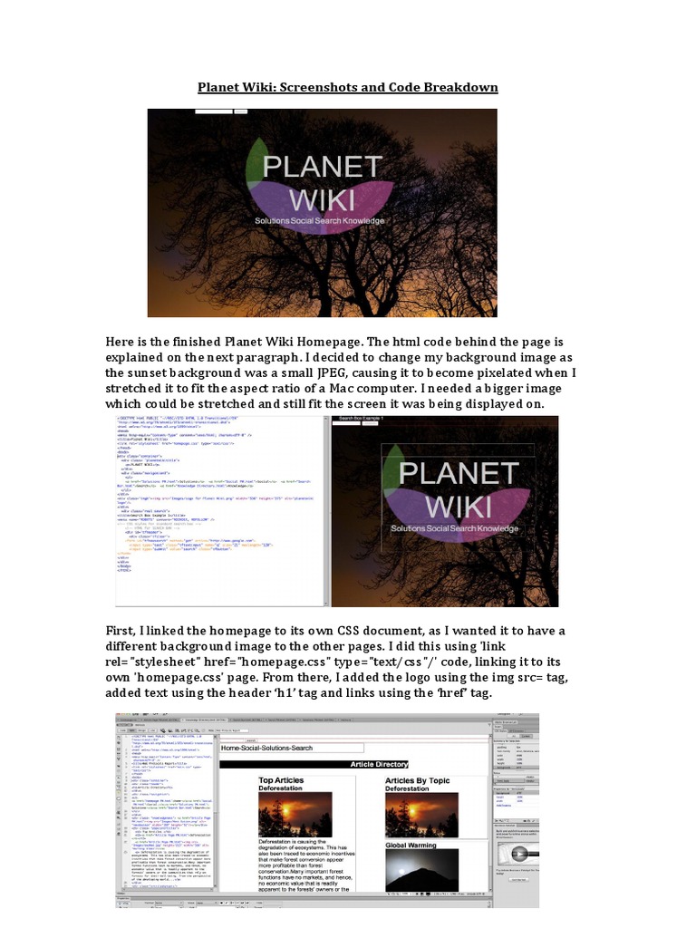 Code and Screenshots | PDF | Html Element | Cascading Style Sheets