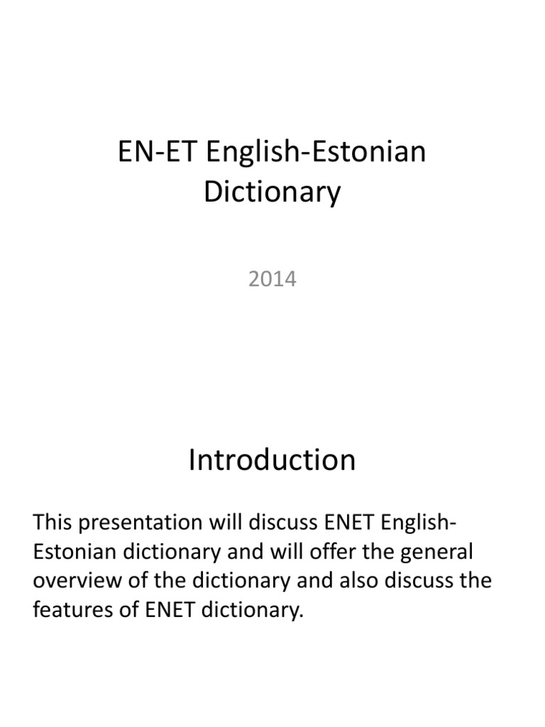 EN ET English Estonian Dictionary PDF Linguistics Lexicology