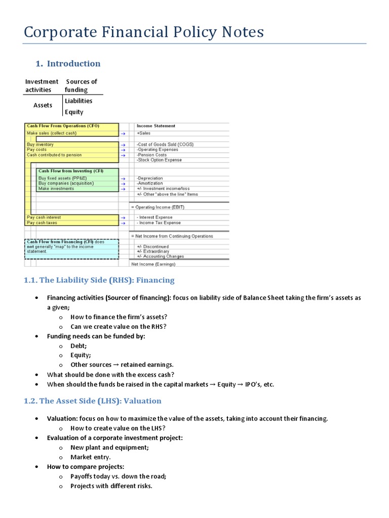 Corporate Financial Policy Overview | PDF | Capital Structure | Stocks