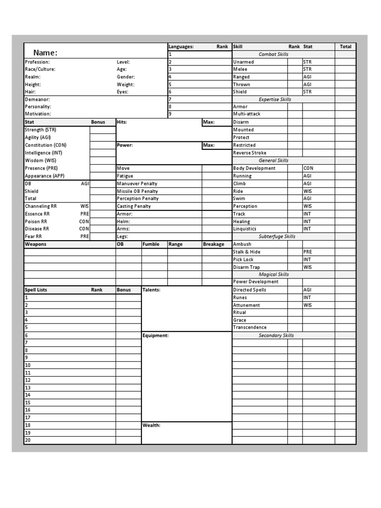Name:: Languages: Rank Skill Rank Stat Total | PDF