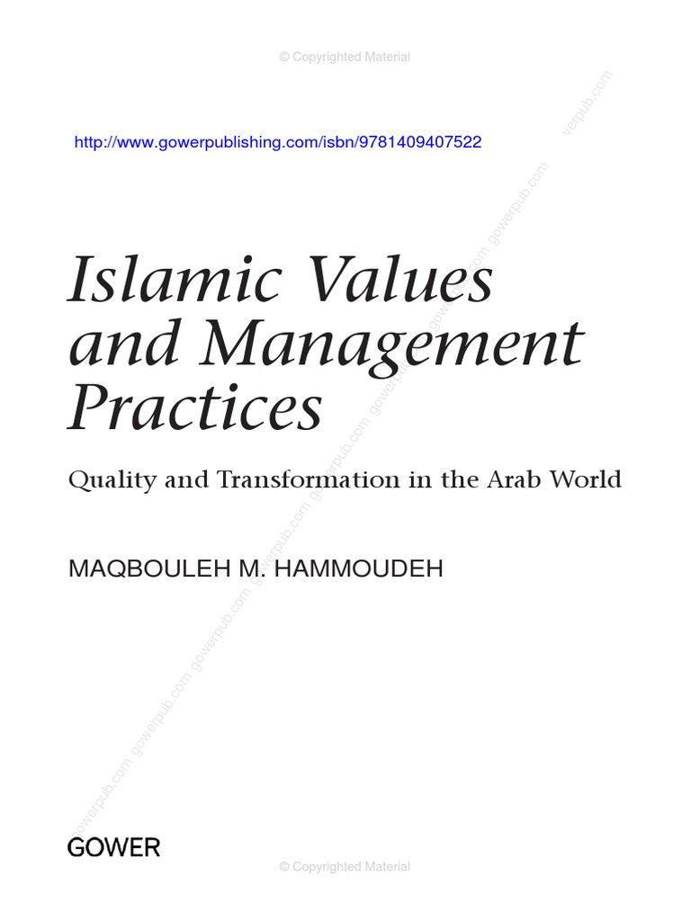 Islamic Values and Management | PDF