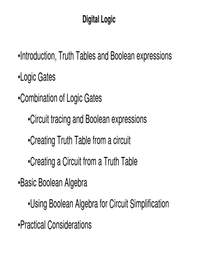 Digital Logic: Gates and Truth Tables | PDF