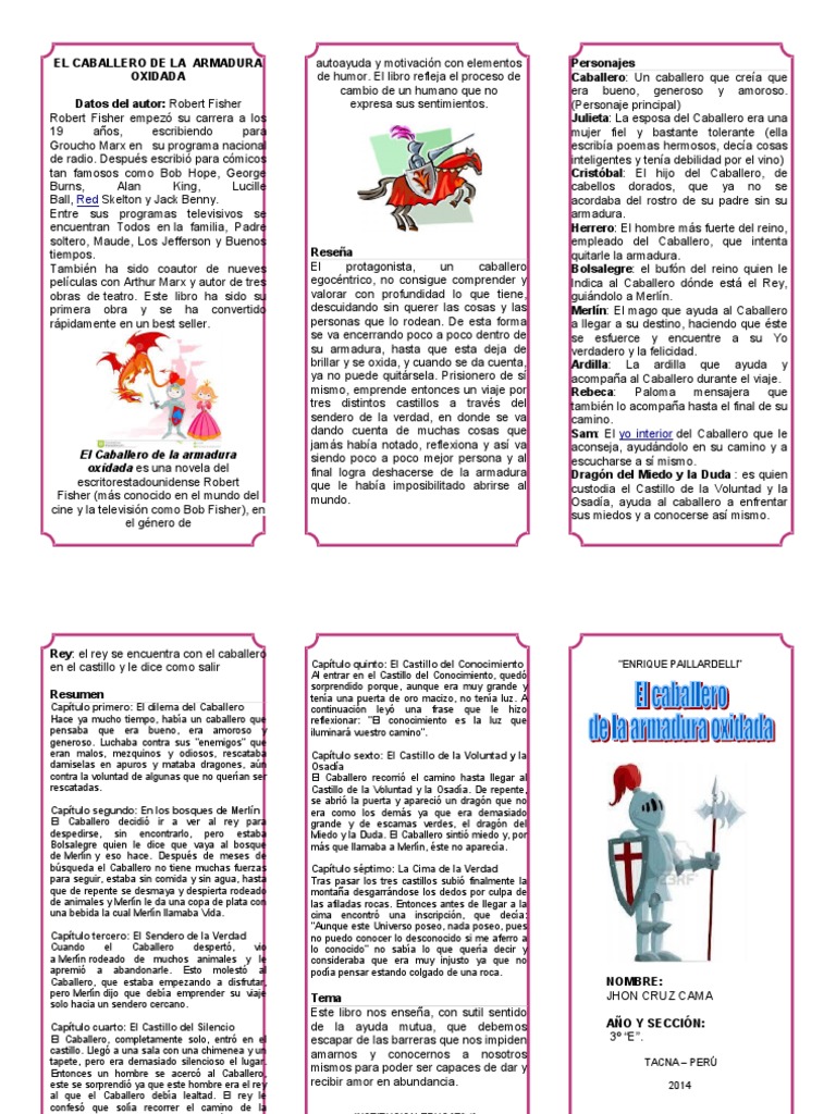 TRIPTICO El Caballero de La Armadura