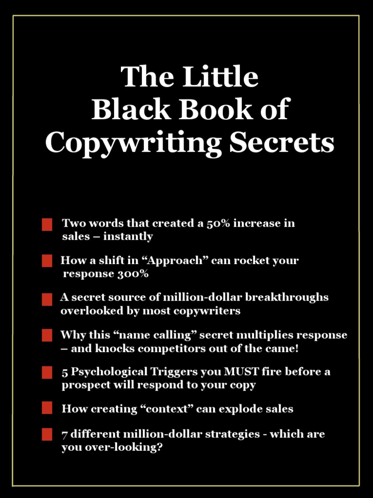 The Little Black Book of Copywriting Secrets | PDF | Sales | Joint Venture