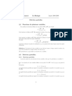 Université de Rennes1 L1-Biologie Année 2008-2009: 2.2 Fonctions de Plusieurs Variables