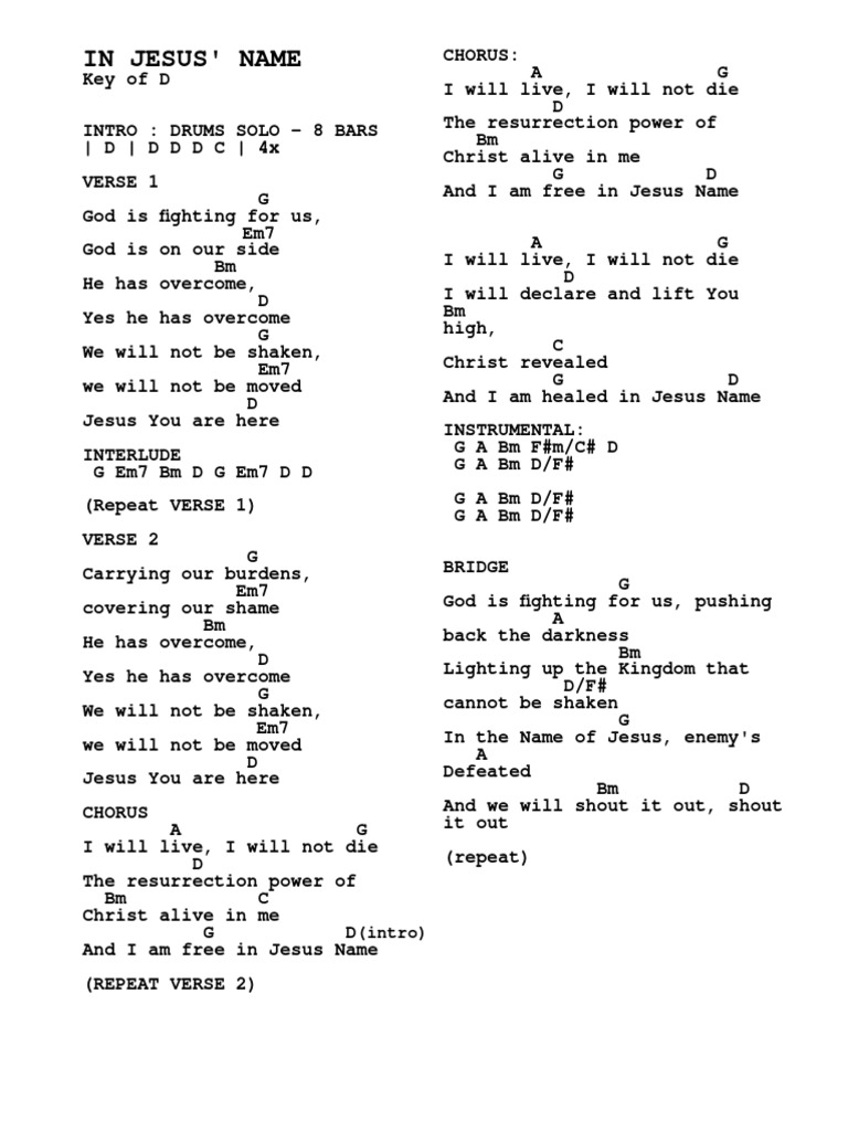 In Jesus Name | PDF | Song Structure | Theology