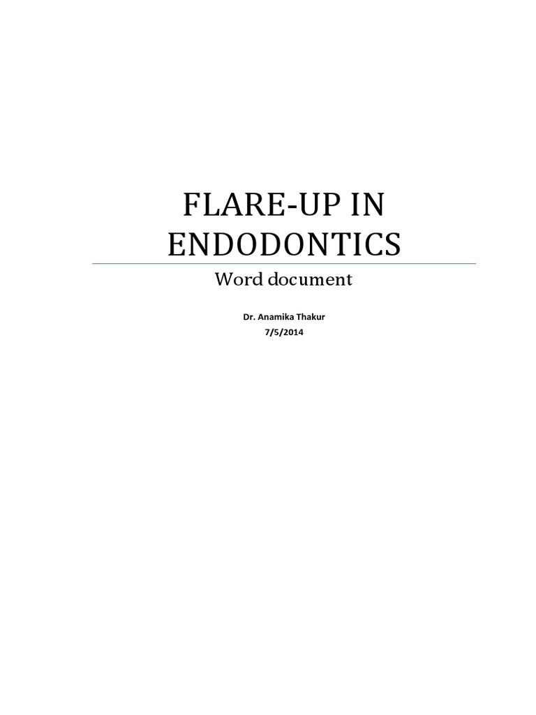 Flare Ups in Endodontics Download Free PDF Health Care Diseases