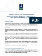 Instructivo para La Elaboracion de La Declaración Patrimonial Juramentada PDF