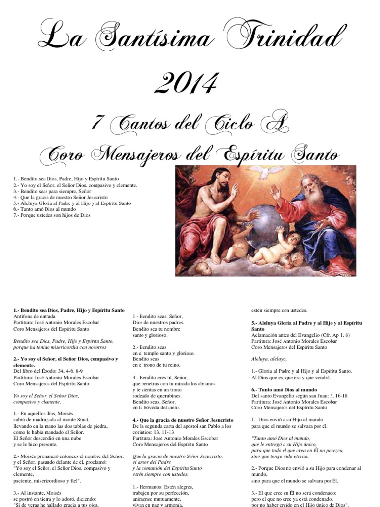 La Santísima Trinidad 2014. 7 Cantos del Ciclo A. Coro
