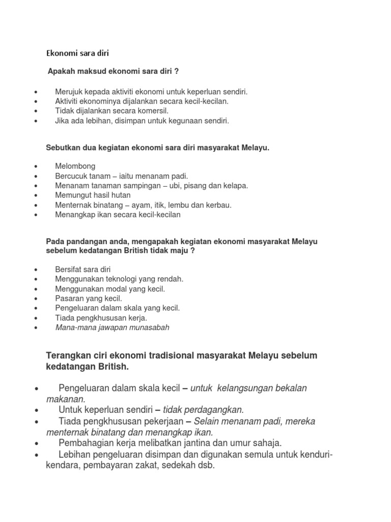 Ekonomi Sara Diri  PDF