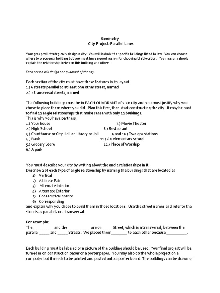 Project City Map | PDF | Angle | Elementary Geometry