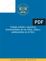 Trabajo Infantil y Derechos Fundamentales de Los Niños, Niñas y Adolescentes en El Perú