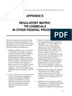 Appendix E Regulatory Matrix: Tri Chemicals in Other Federal Programs