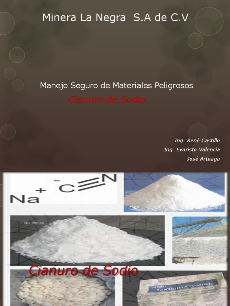 Cianuro de Sodio PDF Cianuro Átomos