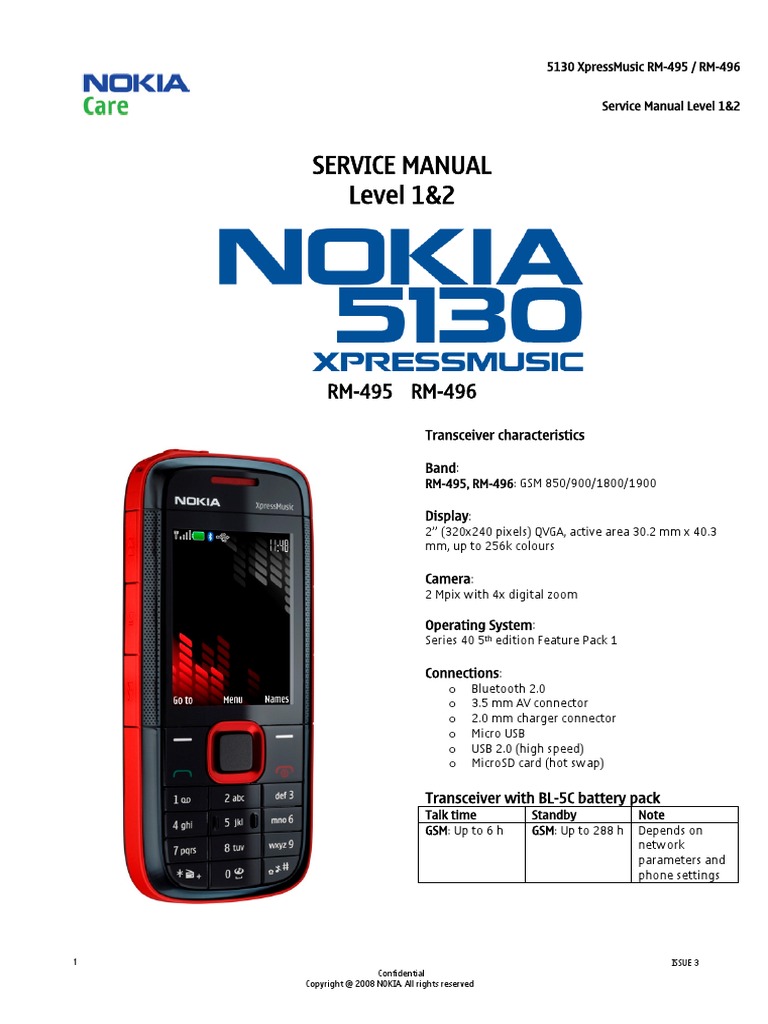 Nokia 5130 Rm-495 Rm-496 Service Manual-12 v3 | Battery (Electricity) |  Electrostatic Discharge