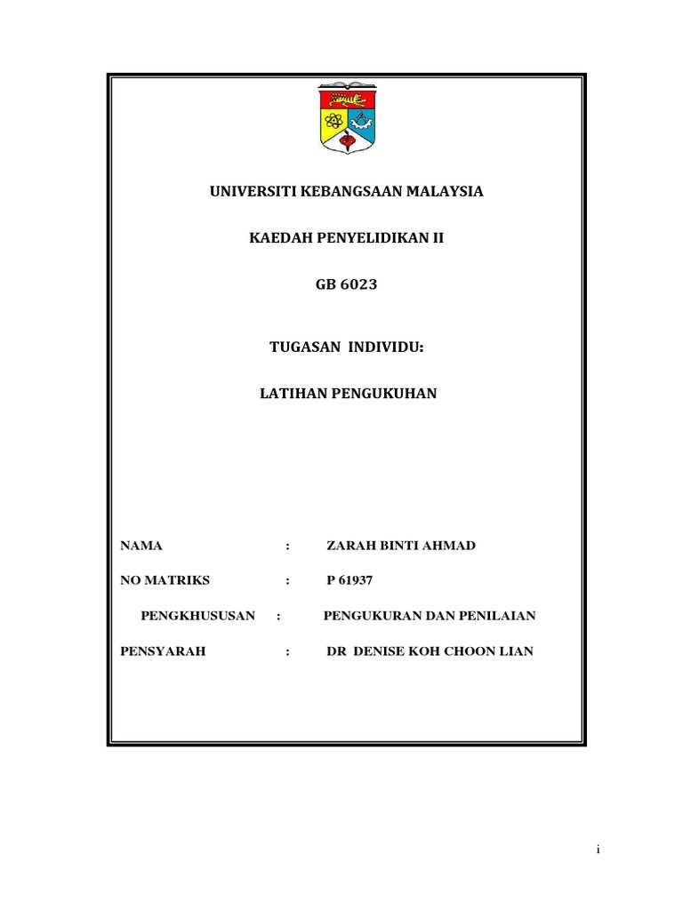 Gb6023 Kaedah Penyelidikan Ii Tugasan 1