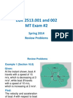 EGR 2513.001 and MT Exam #2 002: Spring 2014 Review Problems