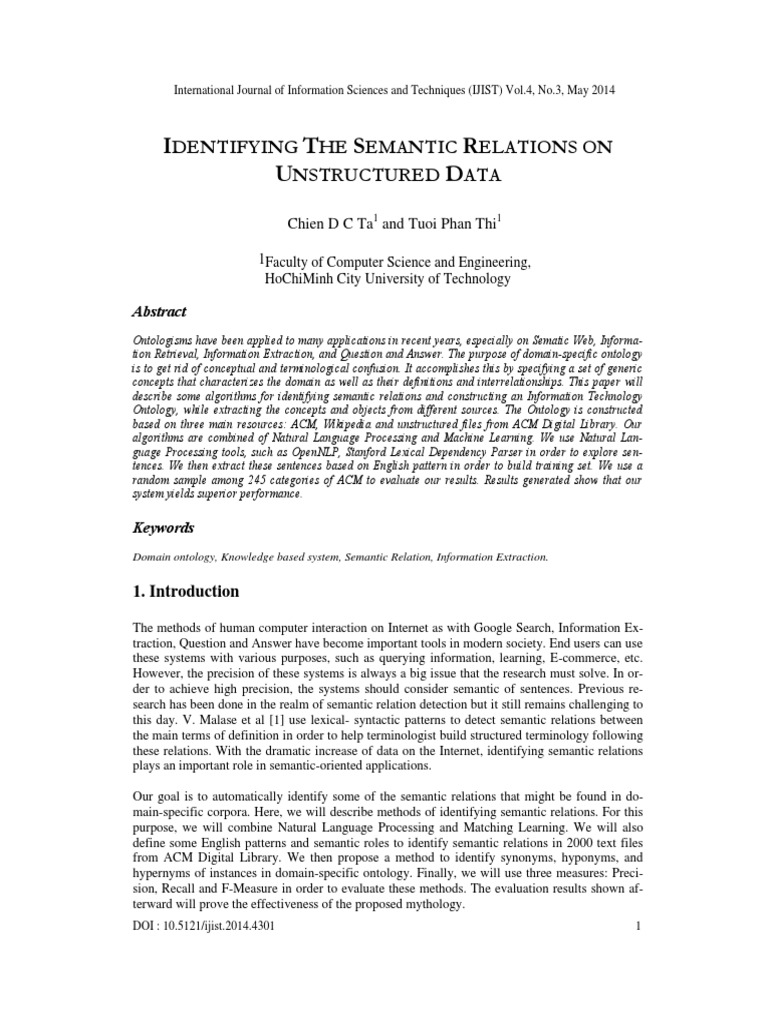 Identifying Semantic Relations in Data | PDF | Semantics | Ontology ...