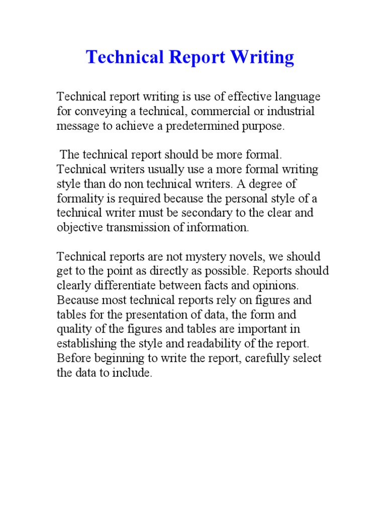 write a technical report on any topic