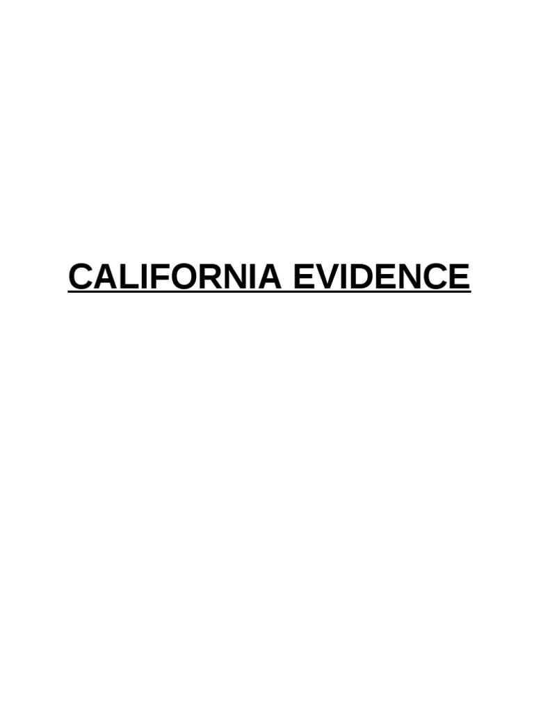California Evidence Exam Guide | PDF | Hearsay In United States Law ...