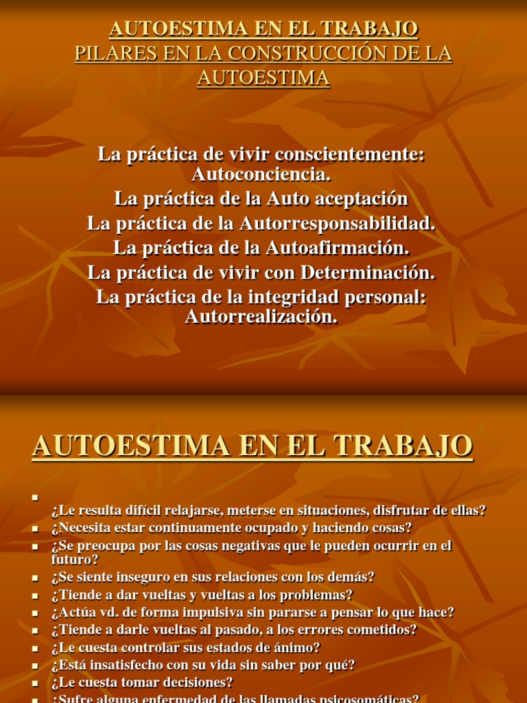 Autoestima en El Trabajo | PDF | Autoestima | Sicología
