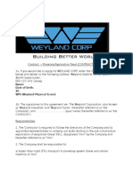 Building Better Worlds: Name: Date of Birth: ID: WPS (Weyland Physical Score)