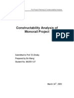 Constructability Analysis of Monorail Project