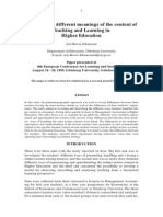 Constituting Different Meanings of The Content of Teaching and Learning in Higher Education