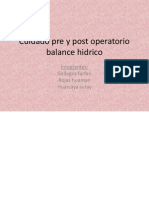 Cuidado Pre y Post Operatorio Balance Hidrico