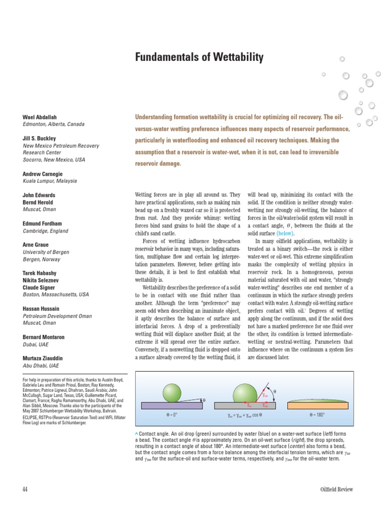 Wettability and Capillary Pressure | PDF