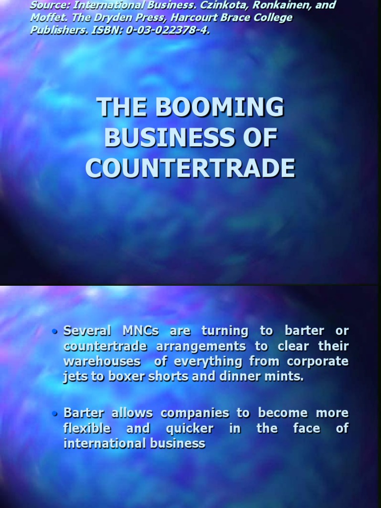 Counter Trade PDF Barter Financial Transaction