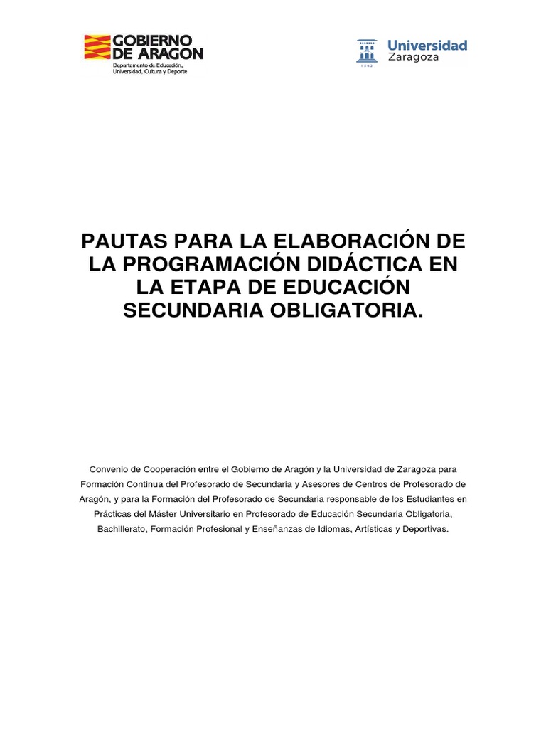 Pautas para Programación Didáctica ESO | PDF | Plan de estudios | Maestros