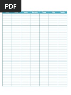 Blank Monthly Calendar
